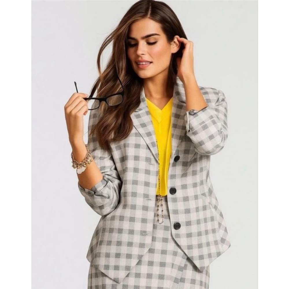 CAbi Valentina plaid blazer style 5292 size 10
